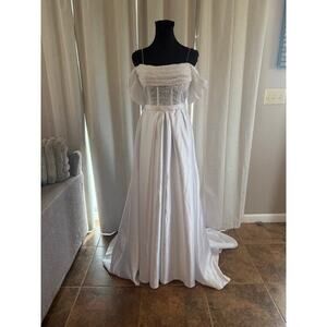 White Sequin Corset Top Wedding Dress/Gown NWOT
